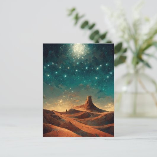 Wüste Night Fantasy Landscape Sci-Fi Postkarte (Stehend Vorderseite)