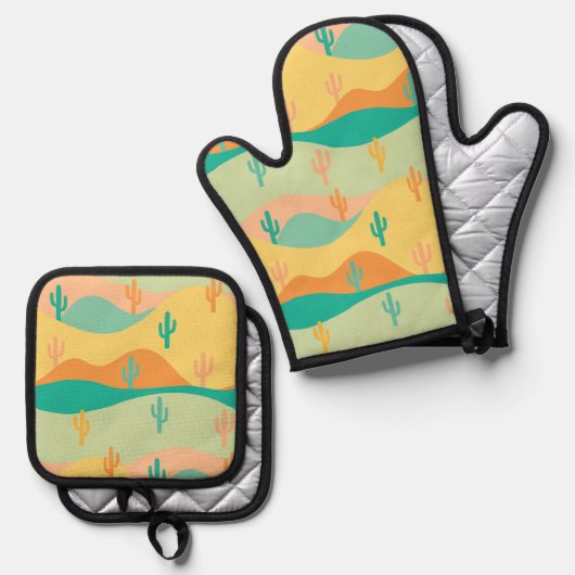 Wüste Ofenhandschuh & Topflappen-Set (Vorderseite/Rückseite)