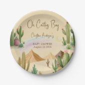 Wüste Oh Cactus Boy Boho Arch Baby Shower Pappteller (Vorderseite)