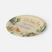 Wüste Oh Cactus Boy Boho Arch Baby Shower Pappteller (Schrägansicht)