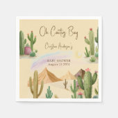 Wüste Oh Cactus Boy Boho Arch Baby Shower Serviette (Vorderseite)