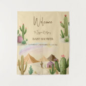 Wüste Oh Cactus Boy Boho Arch Baby Shower Wandteppich (Vorderseite)