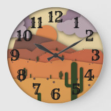 Wüste Old West Cactus Acrylic Wall Clock