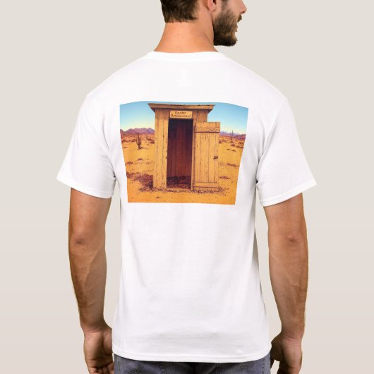 Wüste Outhouse Männer Weißer T - Shirt zurück (Rückseite)