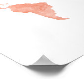 Wüste Pink Watercolor Weltkarte Poster (Ecke)