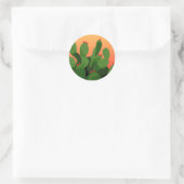 Wüste Prickly Pear Cactus Sunset Runder Aufkleber (Tasche)