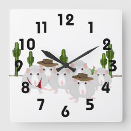 Wüste Rats Square Wall Clock Quadratische Wanduhr