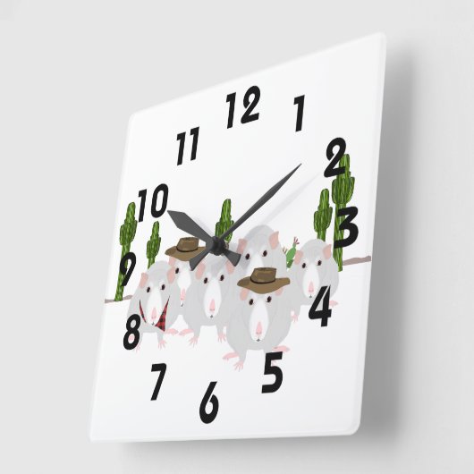 Wüste Rats Square Wall Clock Quadratische Wanduhr (Winkel)