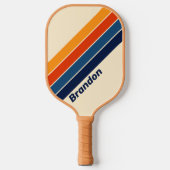 Wüste Retro Regenbogen mit Namen Pickleball Schläger (Vorderseite)