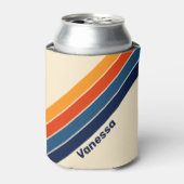 Wüste Retro Regenbogen Streifen mit Namen Dosenkühler (Kanne Vorderseite)