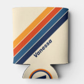 Wüste Retro Regenbogen Streifen mit Namen Dosenkühler (Rückseite)