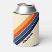 Wüste Retro Regenbogen Streifen mit Namen Dosenkühler (Kanne Rückseite)