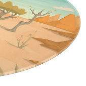 Wüste Road Landschaft: Cartoon Vintag. Schneidebrett (Ecke)