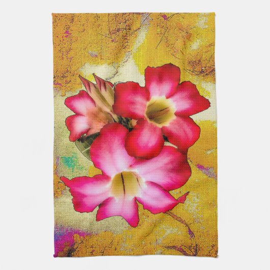 Wüste Rose Blume auf Sandküchen Handtücher (Vertikal)