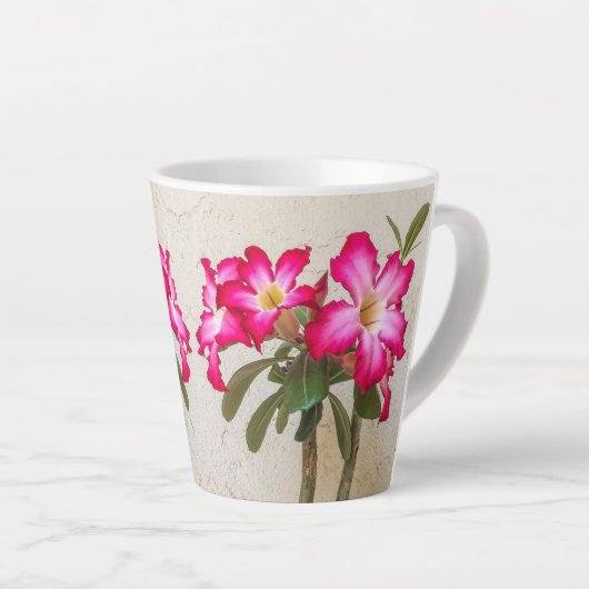 Wüste Rose Blume Latte Tasse (Rechte Ecke)