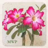 Wüste Rose Blume Papier Untersetzer (Vorderseite)