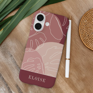 Wüste Rose Boho Tropical Monstera Leaf iPhone 16 Hülle