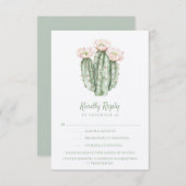 Wüste Rose Cactus | Kindly Reply | Optionen RSVP Karte (Vorne/Hinten)