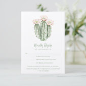 Wüste Rose Cactus | Kindly Reply | Optionen RSVP Karte (Stehend Vorderseite)