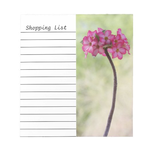 Wüste-Rose in Rosa Notizblock (Vorderseite)