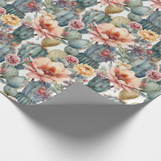 Wüste Rose Kaktus Blume Herbstfarben Geschenkpapier (Ecke)