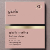 Wüste Rose Luxus Imitats Gold Foil Monogram Visitenkarte