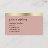 Wüste Rose Luxus Imitats Gold Foil Monogram Visitenkarte (Rückseite)