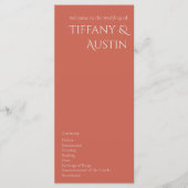 Wüste Rose Modernes Hochzeitsprogramm (Vorderseite)