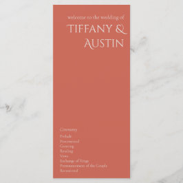 Wüste Rose Modernes Hochzeitsprogramm