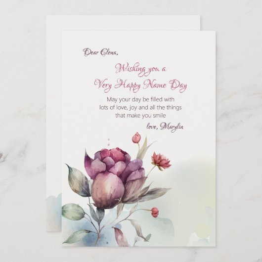 Wüste Rose Name Day Card Einladung (Vorne/Hinten)