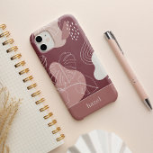 Wüste Rose Pink Boho Tropical Monstera Leaf iPhone Hülle
