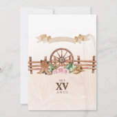 Wüste Rose Pink Charra Quinceanera Western Cactus Einladung (Rückseite)