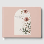 Wüste Rose Pink & Green Blumengrün Hochzeit Gästebuch (Vorderseite)