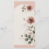 Wüste Rose Pink & Green Blumengrün Hochzeit Menükarte (Rückseite)