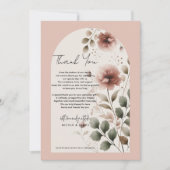 Wüste Rose Pink & Green Blumengrün Vielen Dank Einladung (Vorderseite)