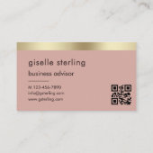Wüste Rose QR Code Imitats Gold Foil Monogram Visitenkarte (Rückseite)