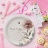 Wüste Rose Rosa Blumengrün Bridal Wedding Pappteller (Party)