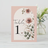 Wüste Rose Rosa Blumengrün Tischnummer (Stehend Vorderseite)