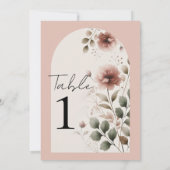 Wüste Rose Rosa Blumengrün Tischnummer (Rückseite)