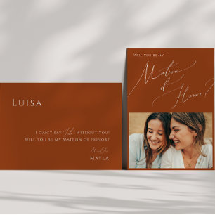Wüste   Rust Foto Matron of Honor Card Einladung