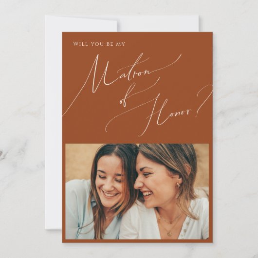 Wüste | Rust Foto Matron of Honor Card Einladung (Vorderseite)