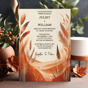Wüste Rustic Boho Autumn Ombre Brown Wedding Einladung