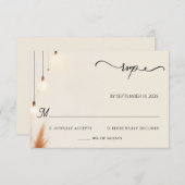 Wüste Rustic Boho Autumn Ombre Brown Wedding RSVP Karte (Vorne/Hinten)