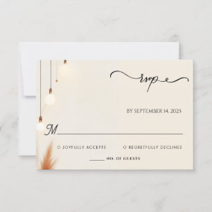 Wüste Rustic Boho Autumn Ombre Brown Wedding RSVP Karte