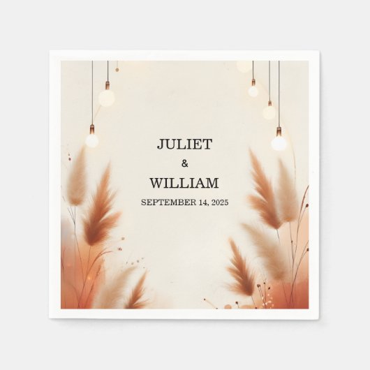 Wüste Rustic Boho Autumn Ombre Brown Wedding Serviette (Vorderseite)