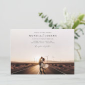 Wüste Rustikales Chic Foto Hochzeit Einladung (Stehend Vorderseite)