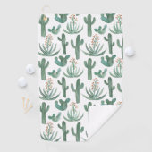 Wüste Saguaro Cacti Succulents Wasserfarbe Golfhandtuch (Insitu)