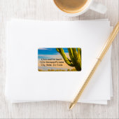 Wüste Saguaro Cactus Old West Cartoon Template Adressaufkleber (Insitu)