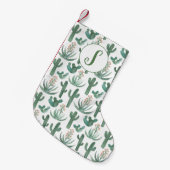 Wüste Saguaro Cactus Succulents Muster CUSTOM Kleiner Weihnachtsstrumpf (Vorderansicht (hängend))