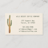 Wüste Saguaro Cactus Watercolor Einzigartiges Eleg Visitenkarte (Rückseite)